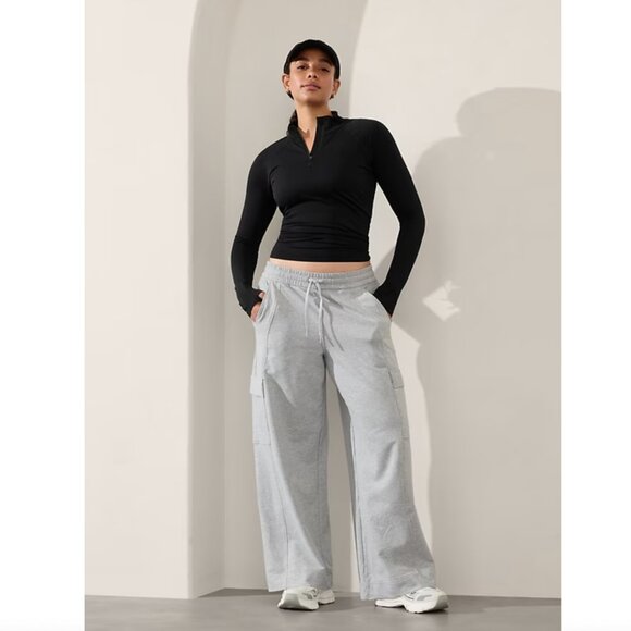 ATHLETA Retroterry High Rise Wide Leg Cargo Pant Gray Grey Size XL NWT - Picture 6 of 7